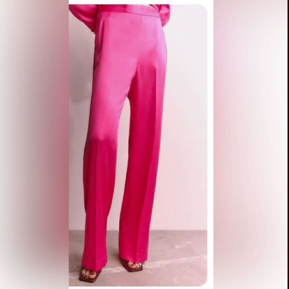 Zara Pink Satin Effect Dress Pants(Size Small) - Picture 1 of 7
